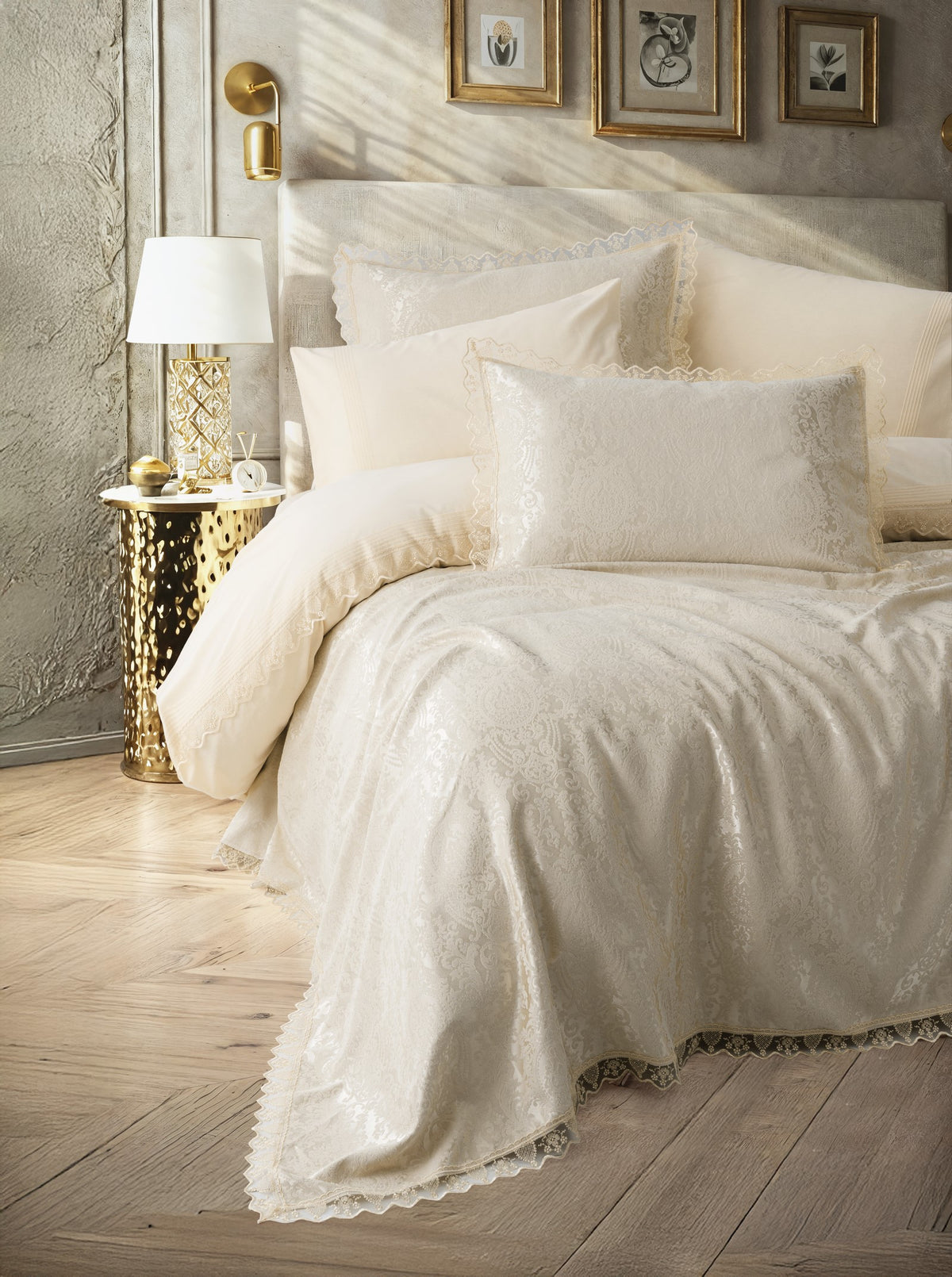 Cotton Box Chi Chi Double Pique Duvet Cover Set Velora Cappuccino