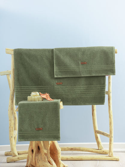 Cotton Box 100% Cotton Wellness Towel Set Forest Green