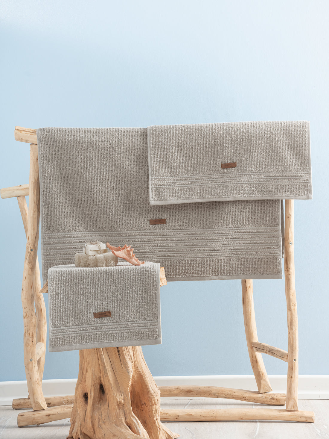 Cotton Box 100% Cotton Wellness Towel Set Sand Beige