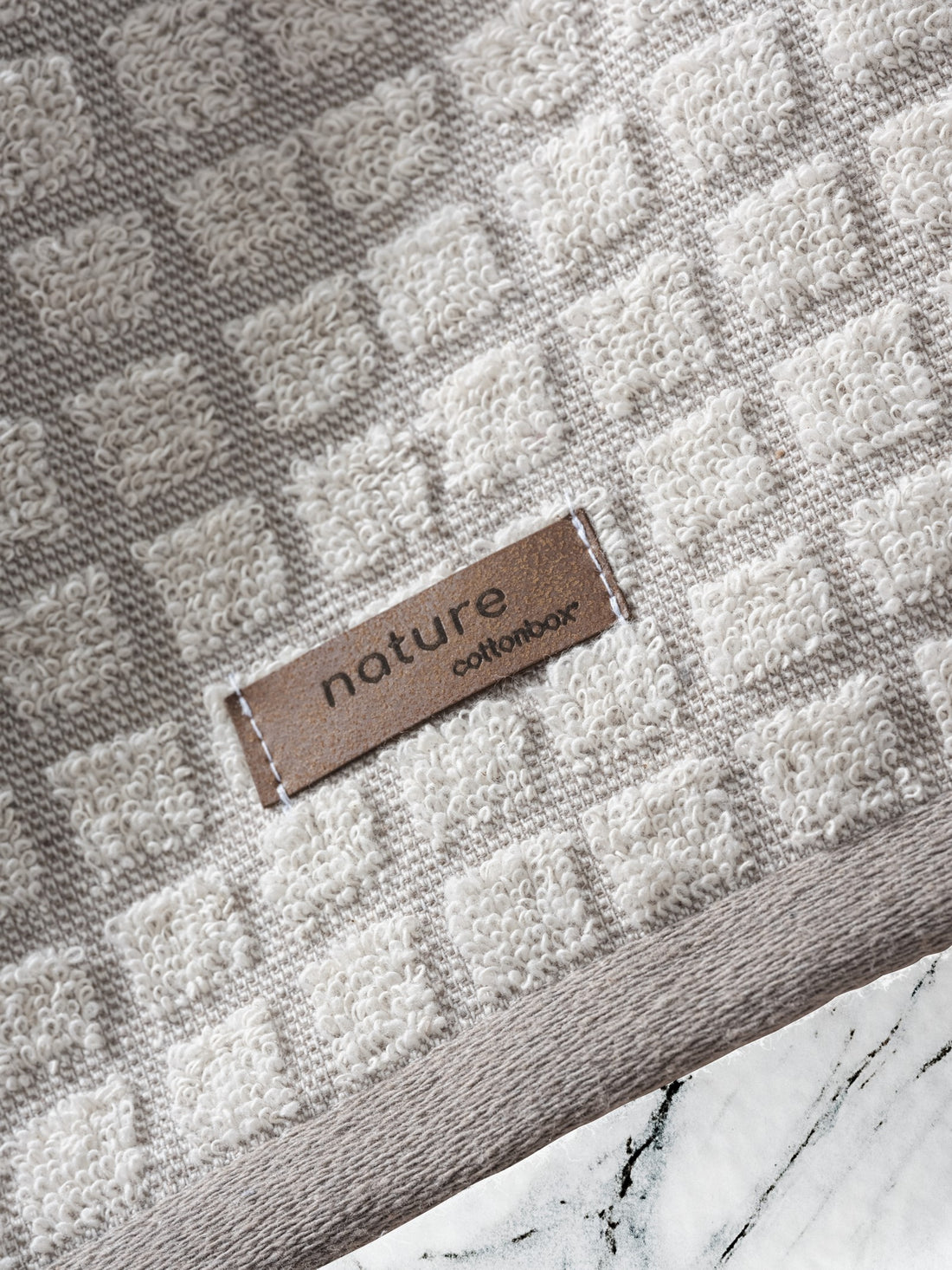 Cotton Box 4-Piece Jacquard Towel Set Nature Brown-Beige 50x90