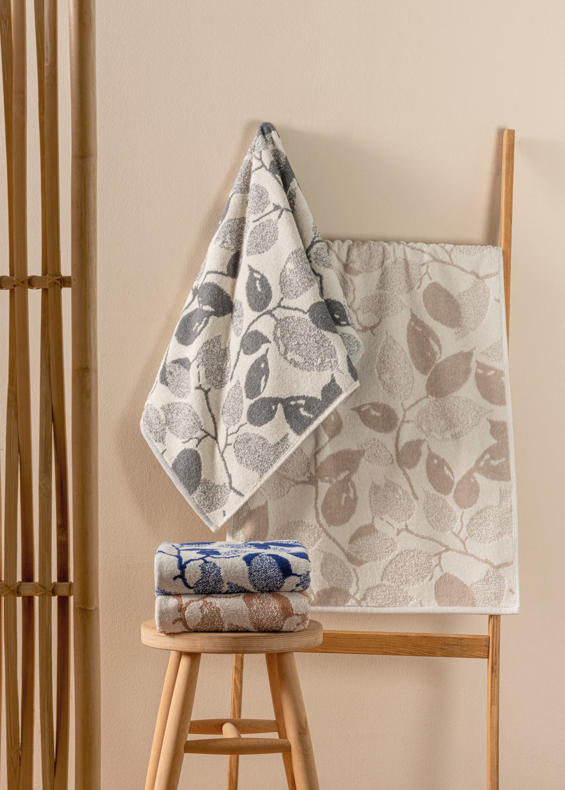 Cotton Box 4-Piece Jacquard Scandinavian Towel Set Kelda 50x90