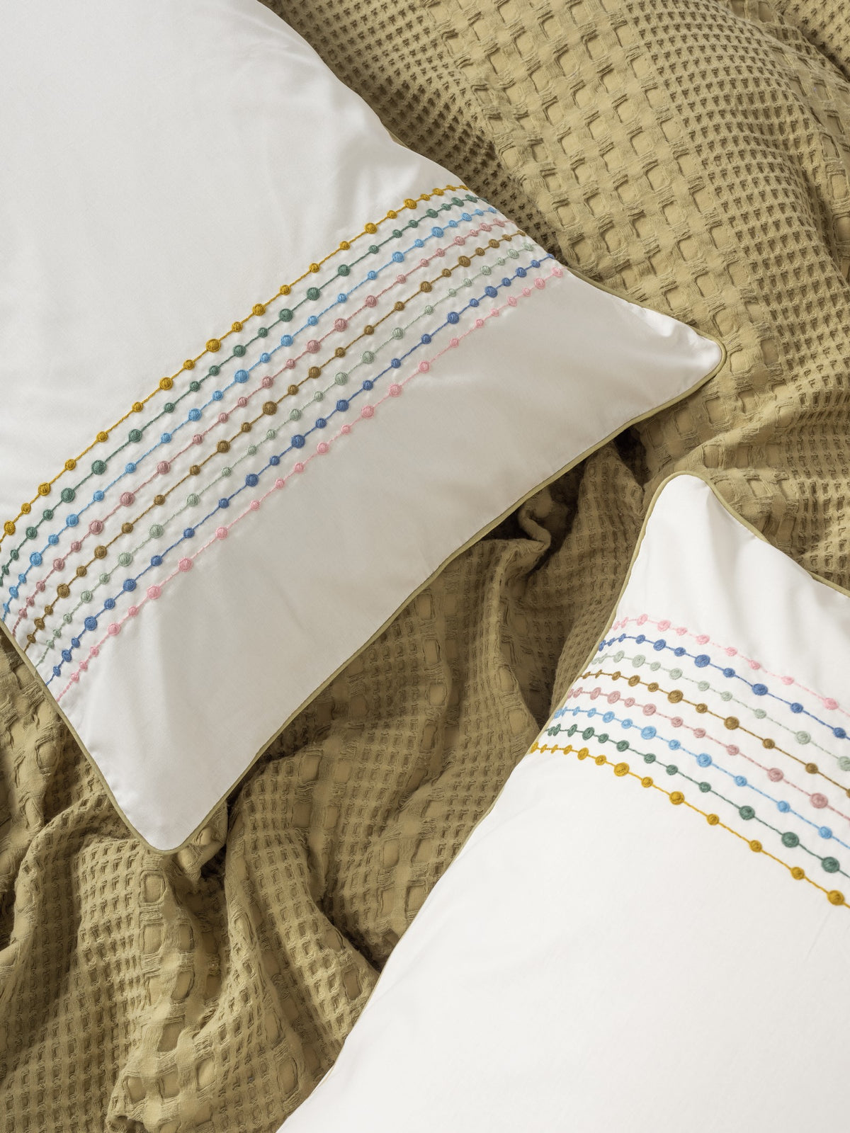 Cotton Box Aura Single Bed Pique Set Pebble Mustard