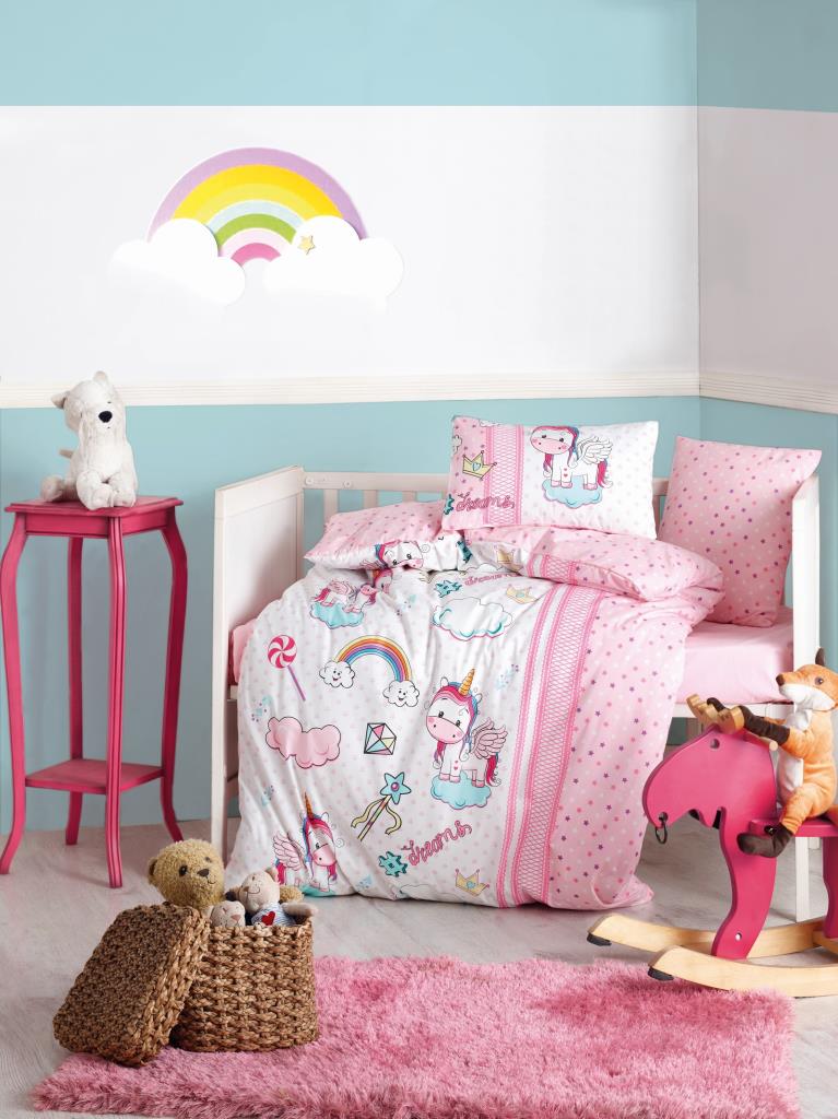 Cotton Box Baby Duvet Cover Set - Unicorn Pink