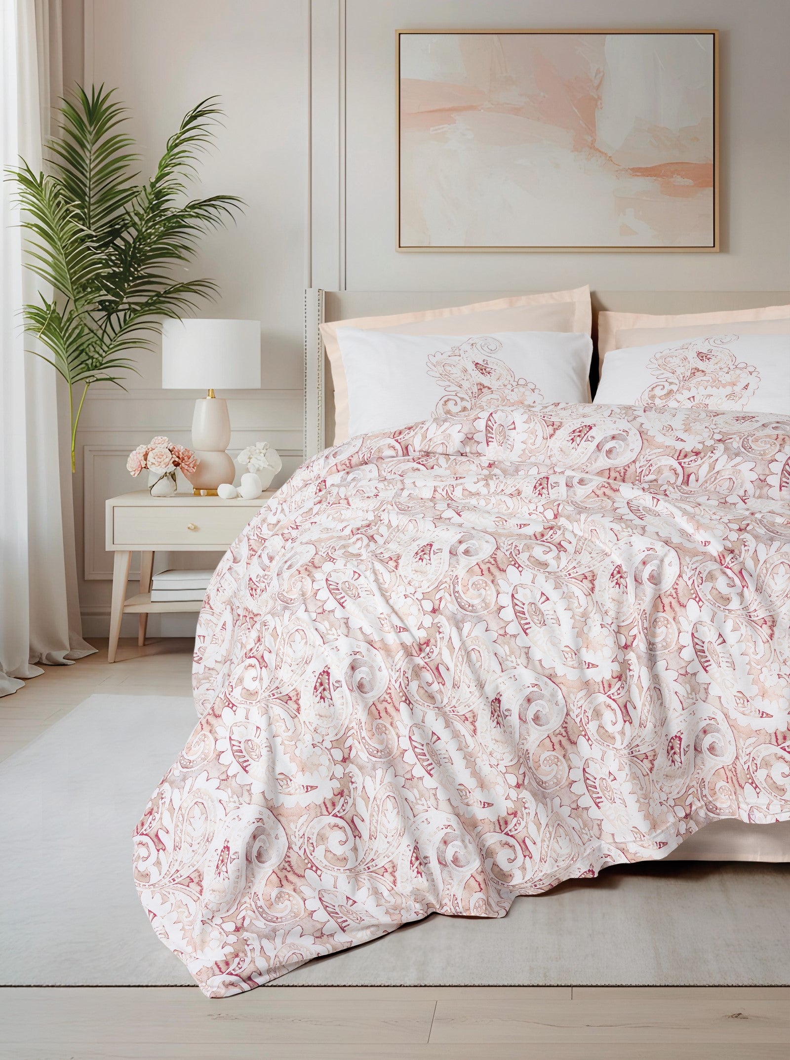 Cotton Box Bohemian Double Duvet Cover Set Serava Salmon