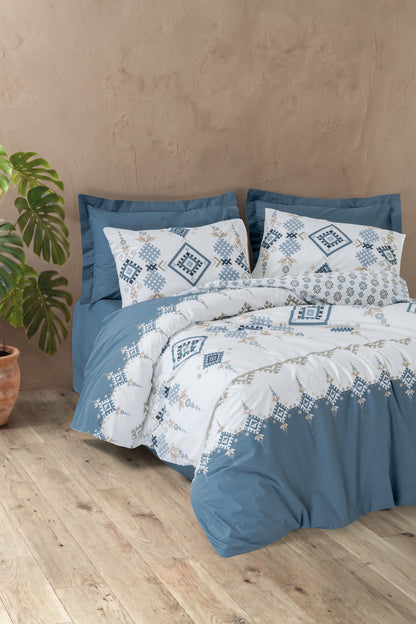 Cotton Box Bohem Çift Kişilik Nevresim Takımı Talora İndigo
