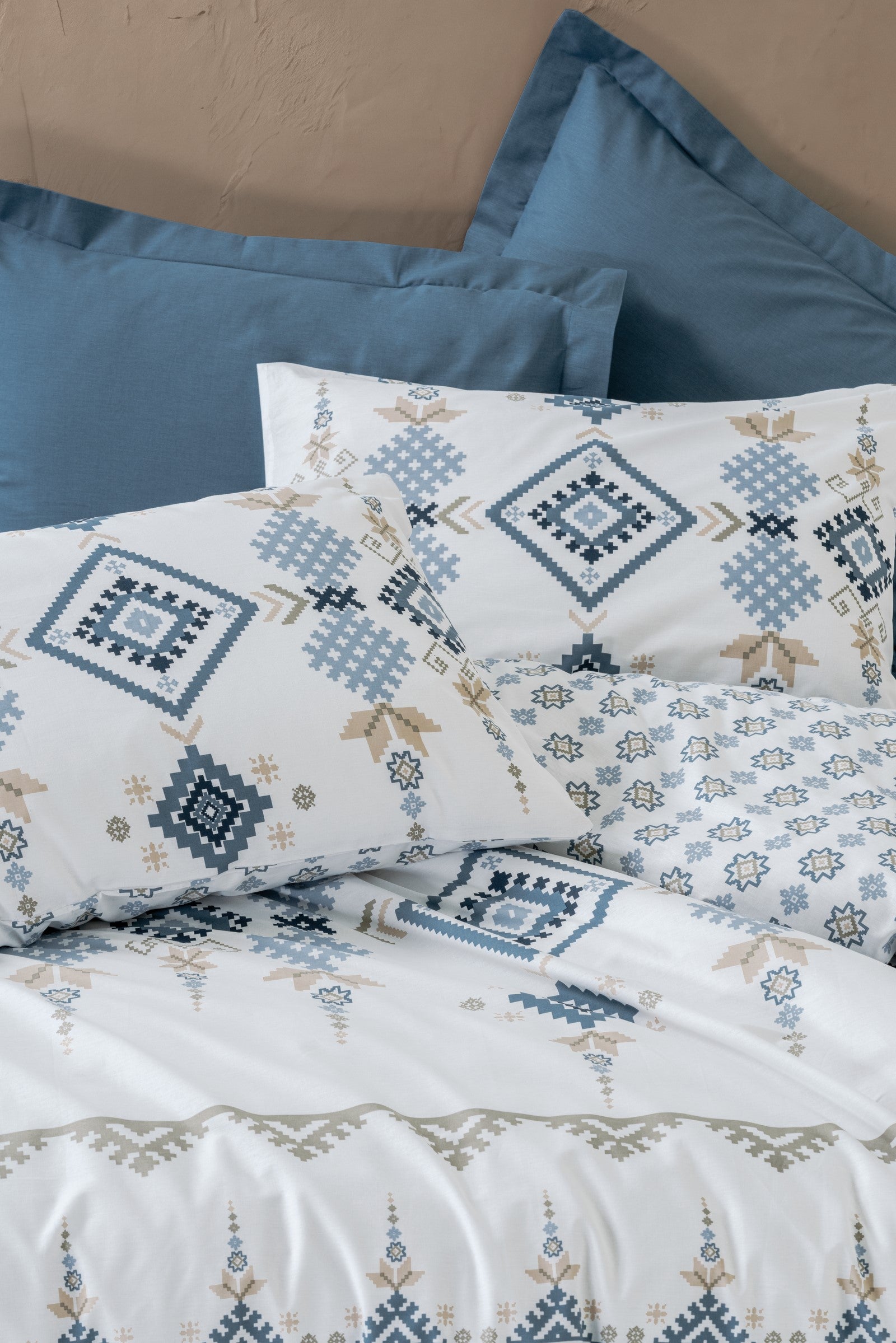 Cotton Box Bohem Çift Kişilik Nevresim Takımı Talora İndigo