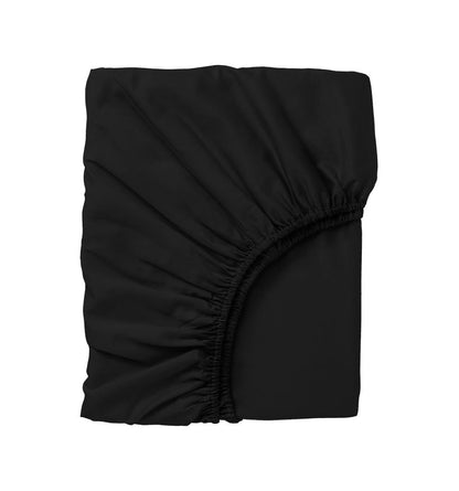 Casa Carina Ranforce Single Duvet Cover Set with Elastic Sheets Simple Black