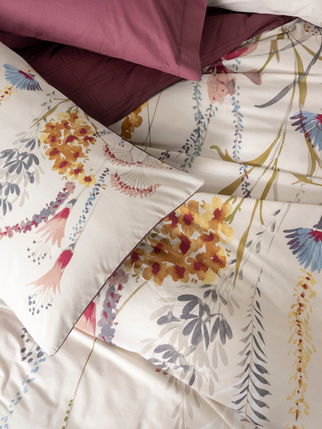 Комплект пододеяльников Cotton Box Double Duvet Cover Set Flos Claret Red