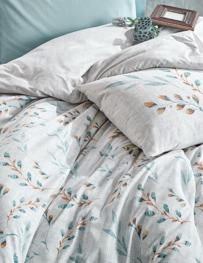 Cotton Box Double Duvet Cover Set Lendell Mint