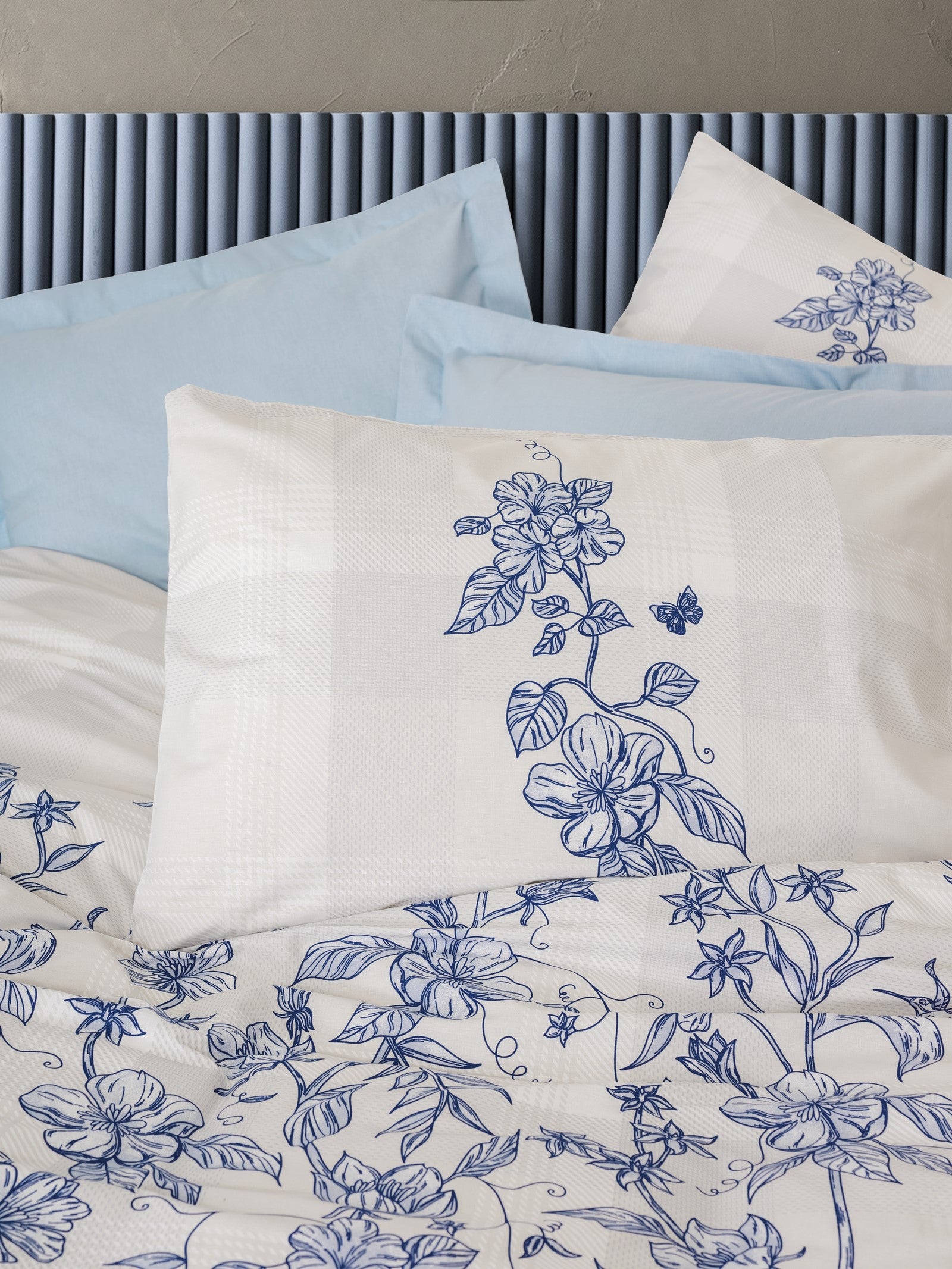 Cotton Box Çift Kişilik Nevresim Takımı Linora Mavi