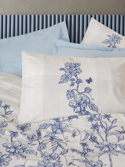 Cotton Box Çift Kişilik Nevresim Takımı Linora Mavi