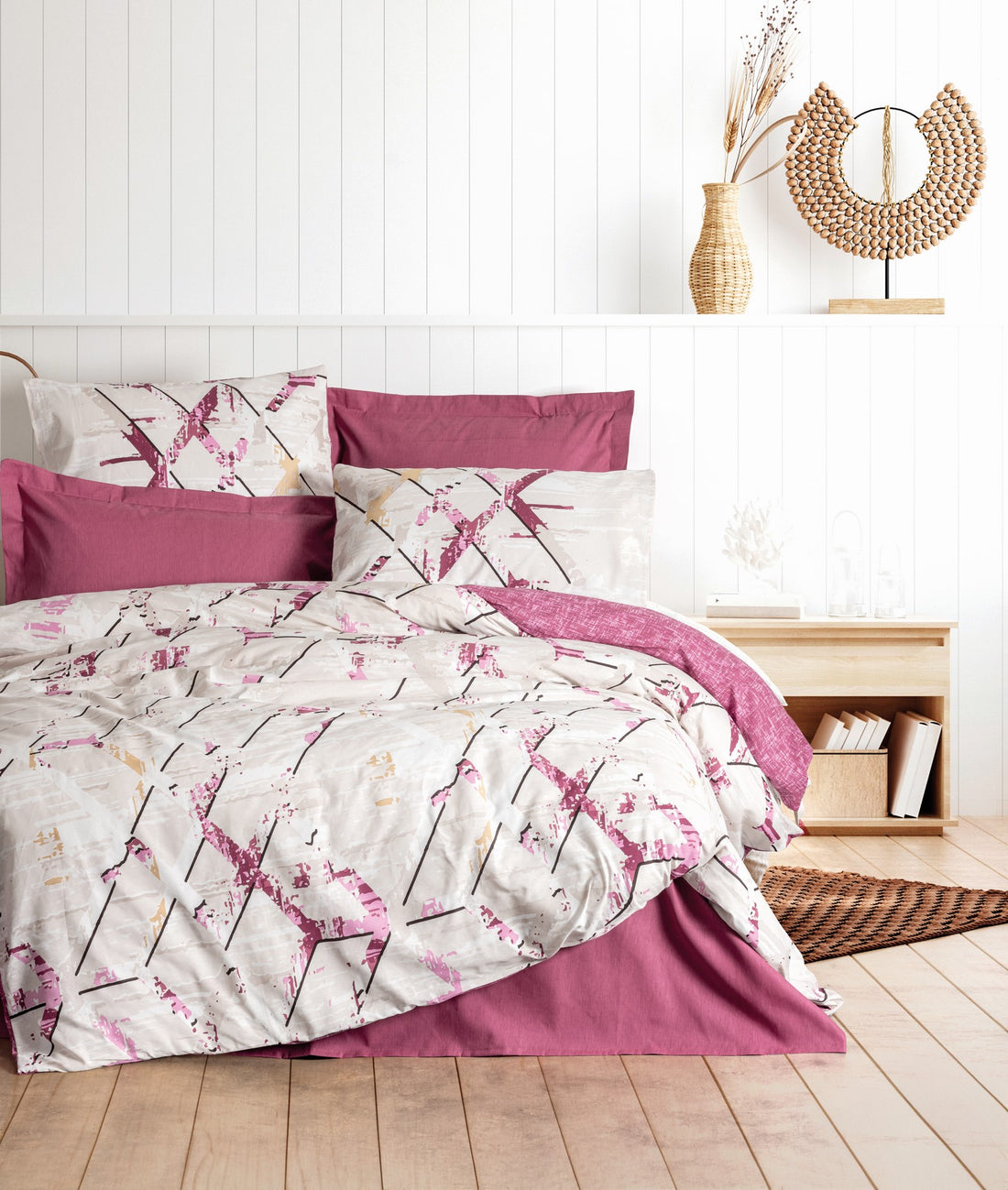 Cotton Box Double Duvet Cover Set Renata Plum