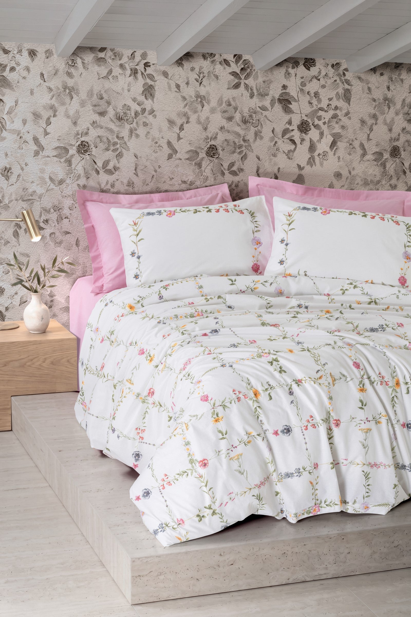 Cotton Box Çift Kişilik Nevresim Takımı Trellis Pembe