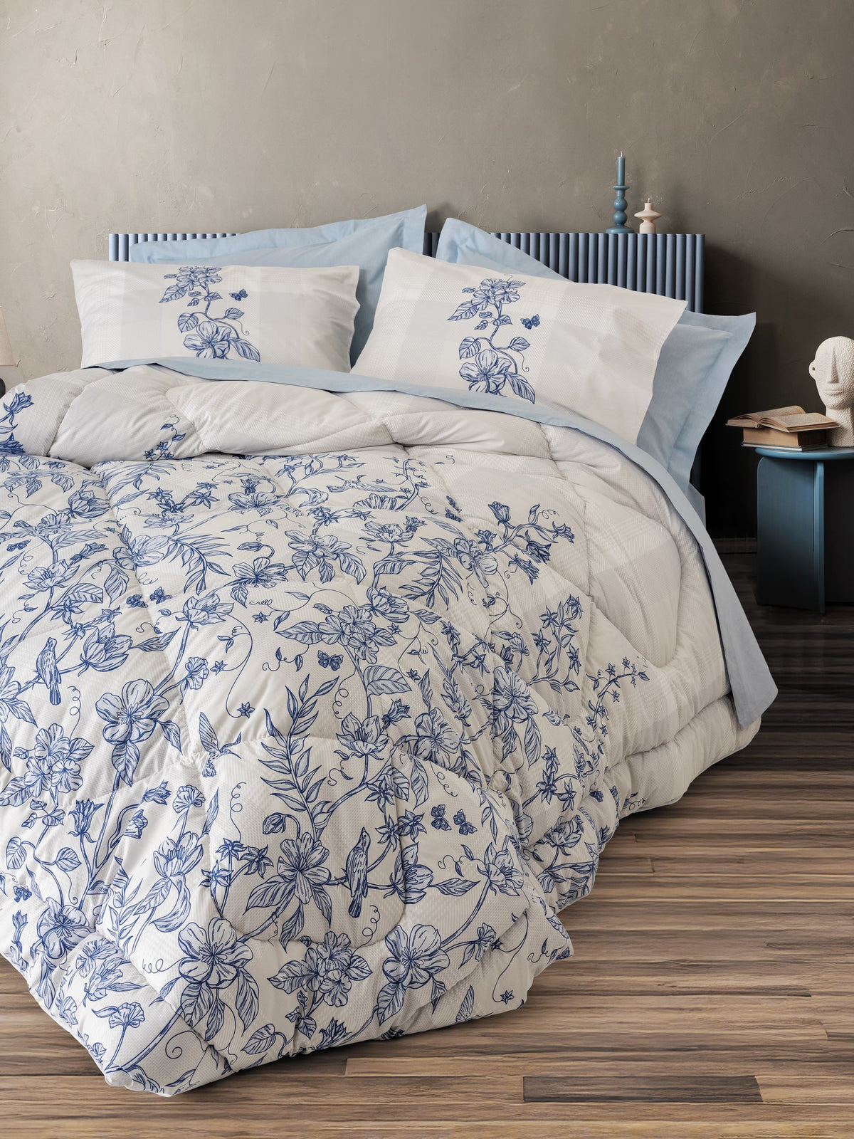 Cotton Box Double Duvet Cover Set Linora Blue