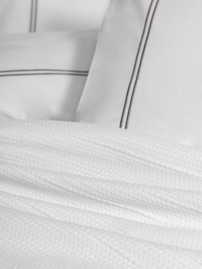 Cotton Box Classic Çeyizlik Çift Kişilik Pikeli Nevresim Takımı Mehveş Beyaz