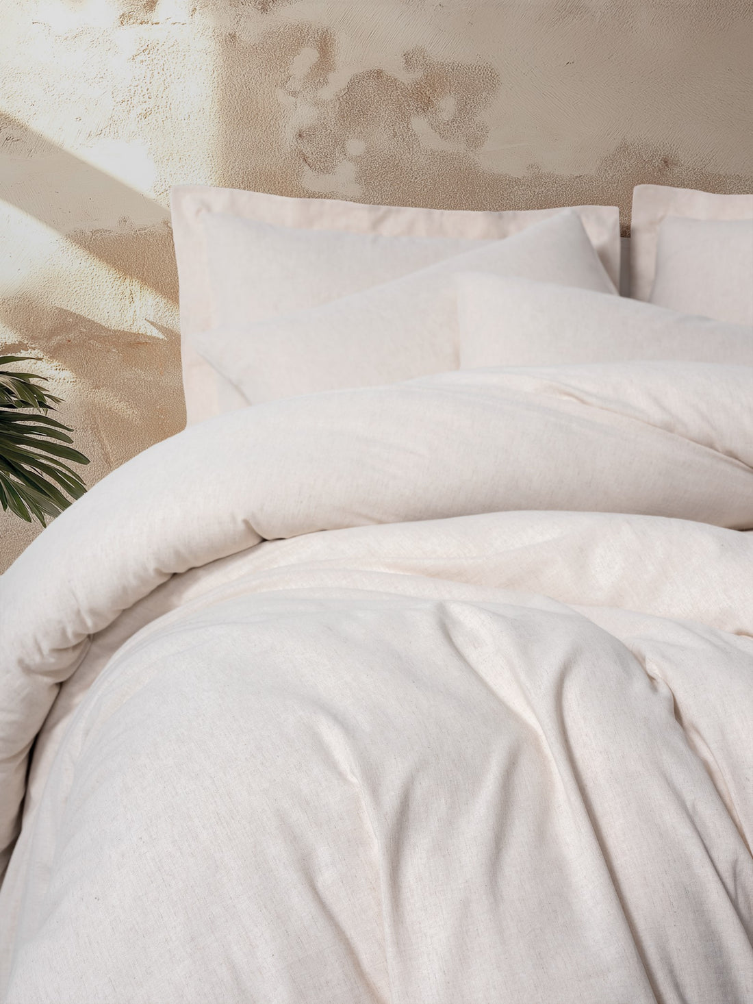 Cotton Box Cotton Keten Çift Kişilik Nevresim Takımı Basic Bej
