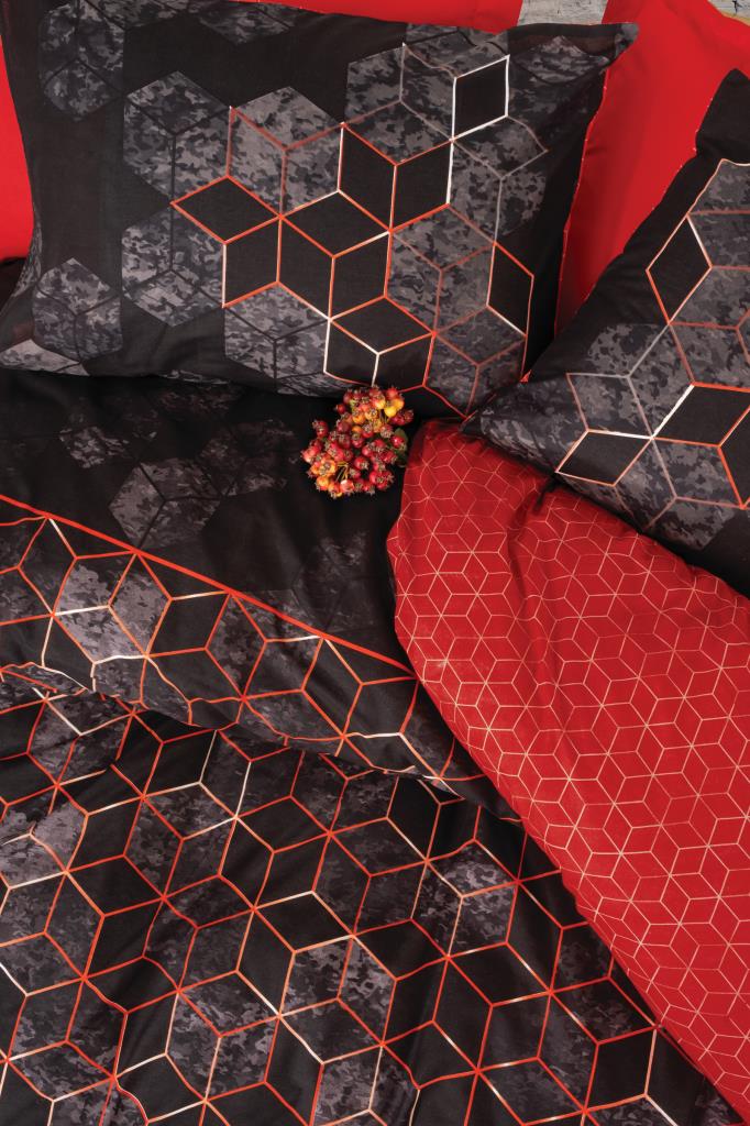 Cotton Box Dark Çift Kişilik Nevresim Takımı Cubo Kiremit