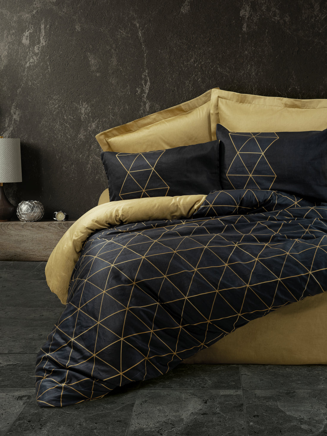 Комплект постельного белья Cotton Box Dark для двоих Veta Gold