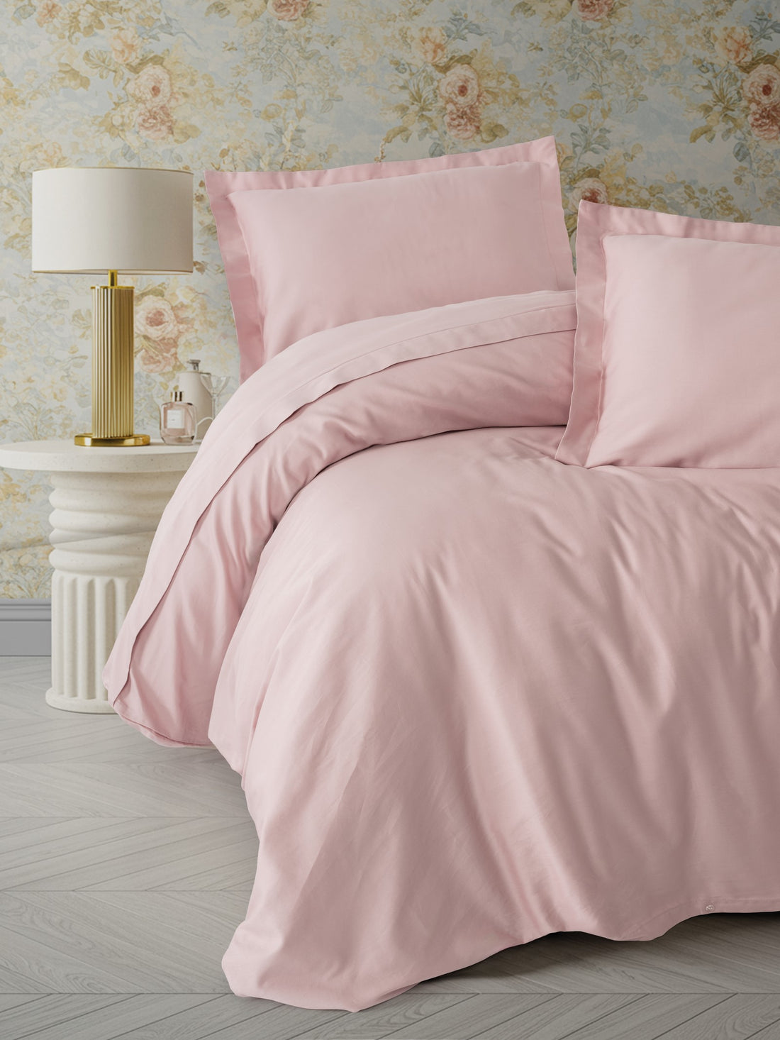 Cotton Box Elegant Saten Çift Kişilik Nevresim Takımı Pudra