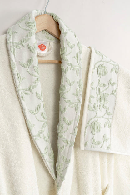 Cotton Box Essence Aile Bornoz Seti Tulipa Ekru-Adaçayı