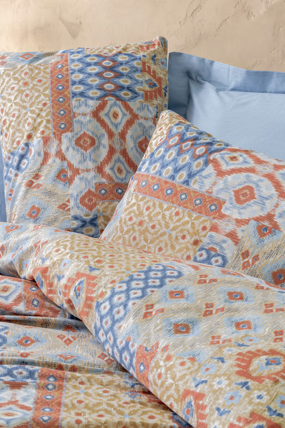 Cotton Box Ethnic Tek Kişilik Nevresim Takımı Artisan Mavi