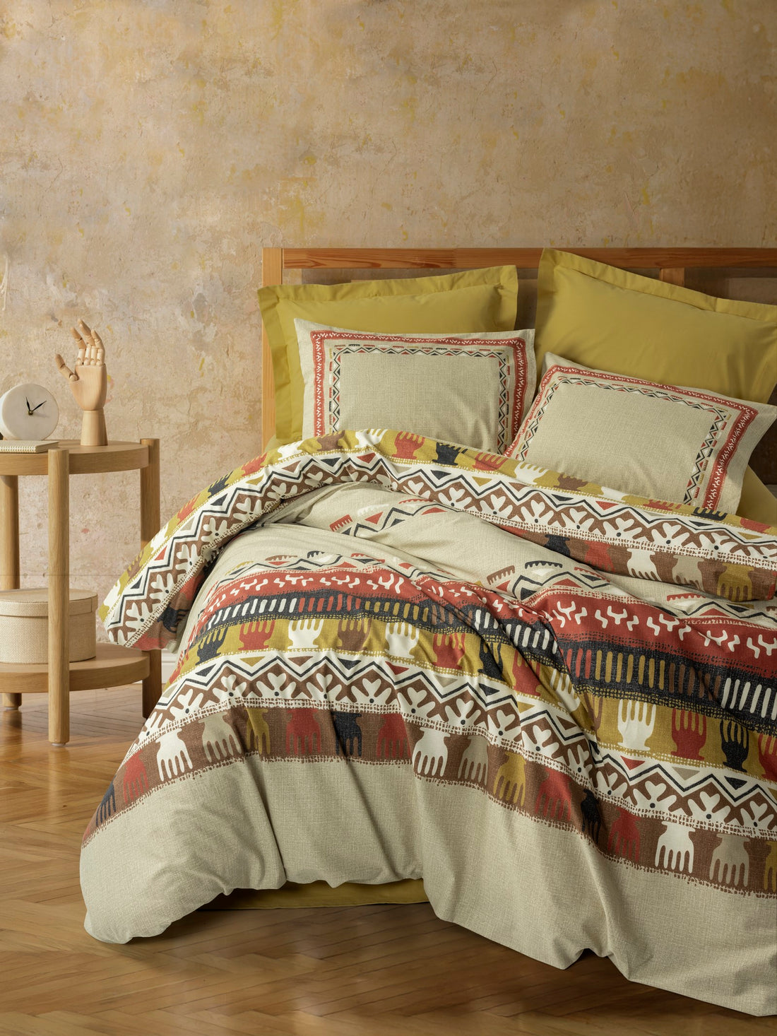 Cotton Box Ethnic Tek Kişilik Nevresim Takımı Magnus Hardal