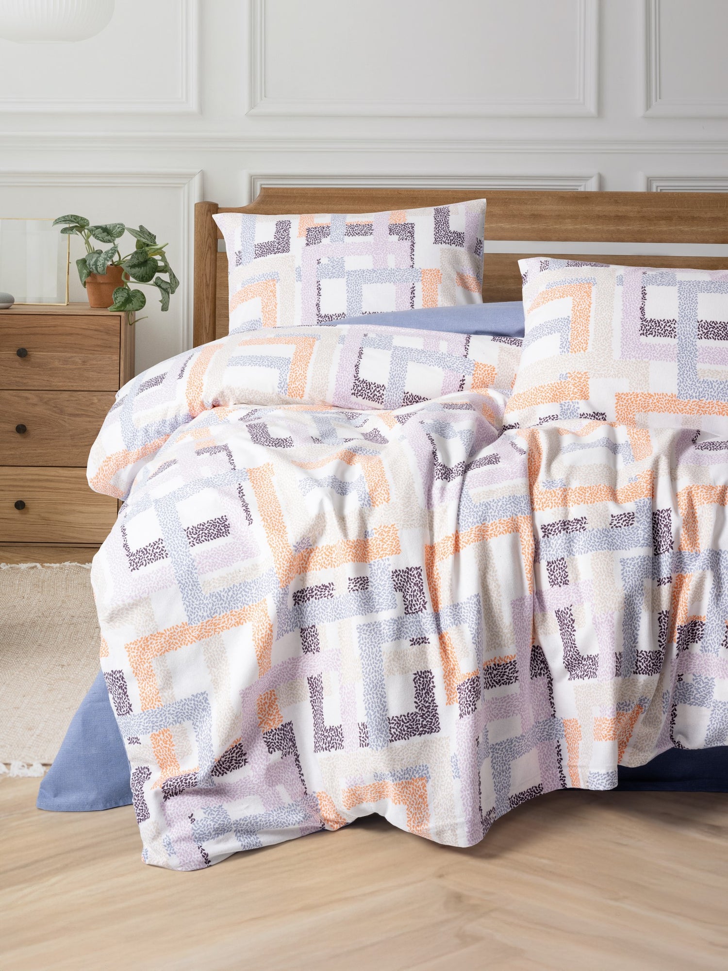 Cotton Box Flanel Çift Kişilik Nevresim Takımı Hayden Lila