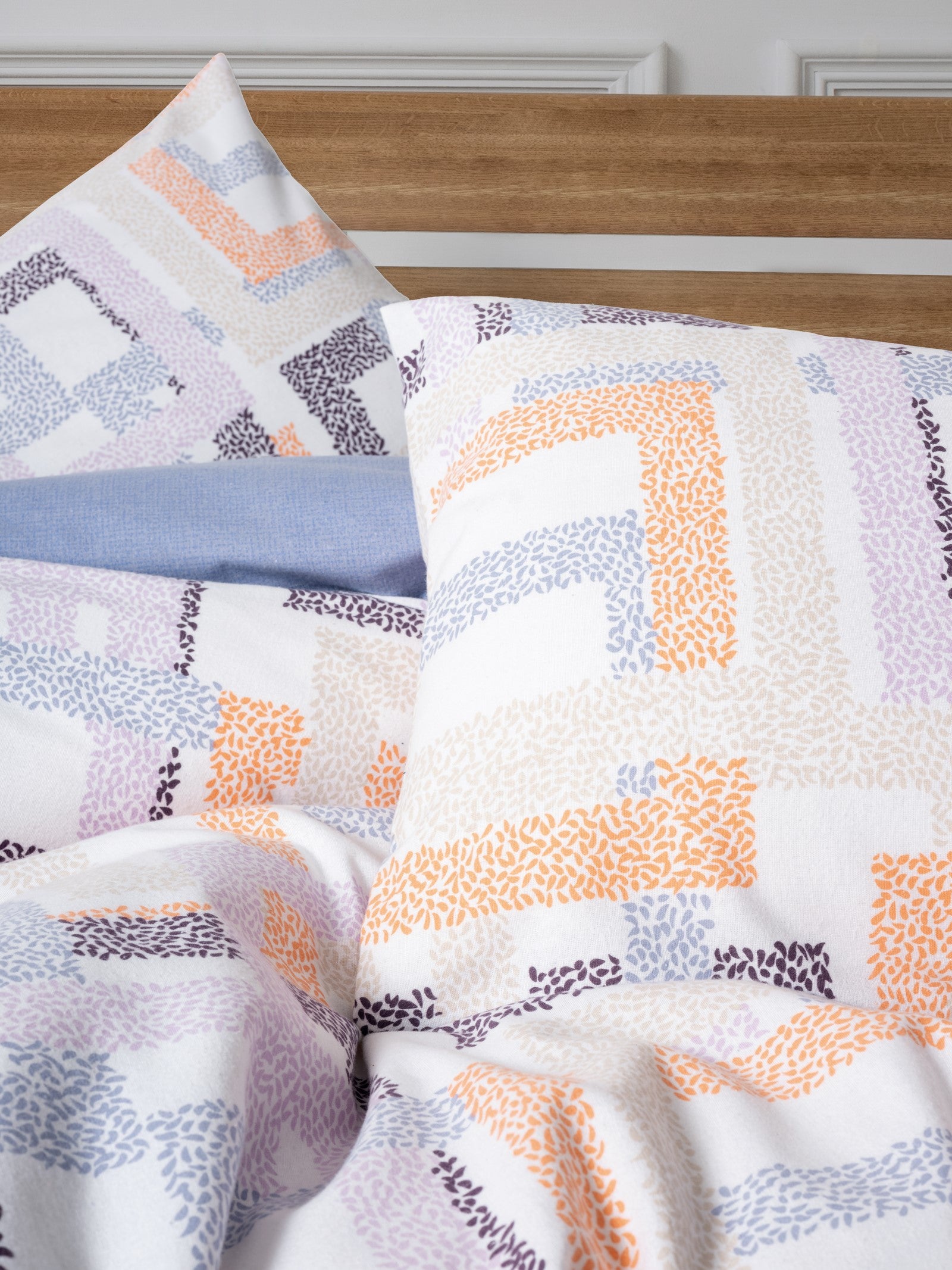 Cotton Box Flannel Double Duvet Cover Set Hayden Lilac