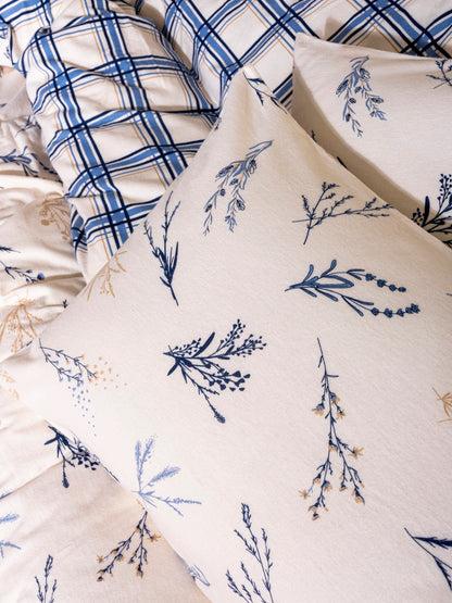 Cotton Box Flanel Çift Kişilik Nevresim Takımı Lavanid Mavi