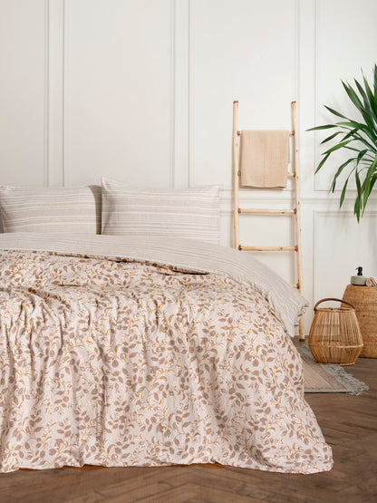 Cotton Box Flanel Çift Kişilik Nevresim Takımı Roof Yeşil