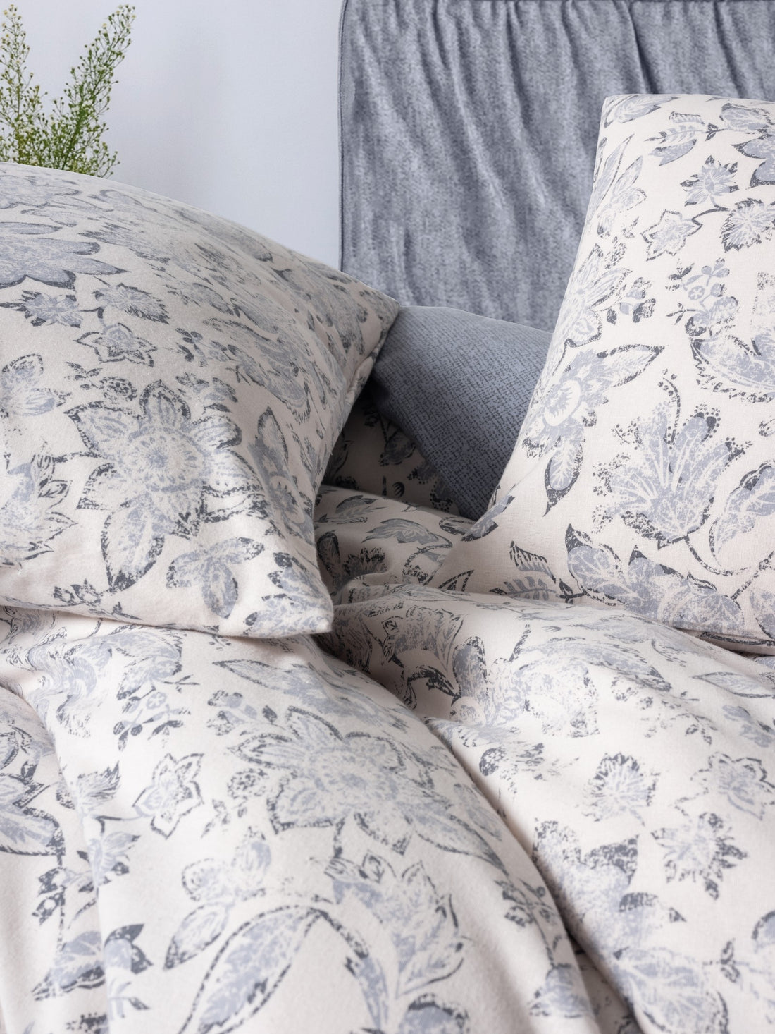 Cotton Box Flanel Çift Kişilik Nevresim Takımı Ruby Antrasit