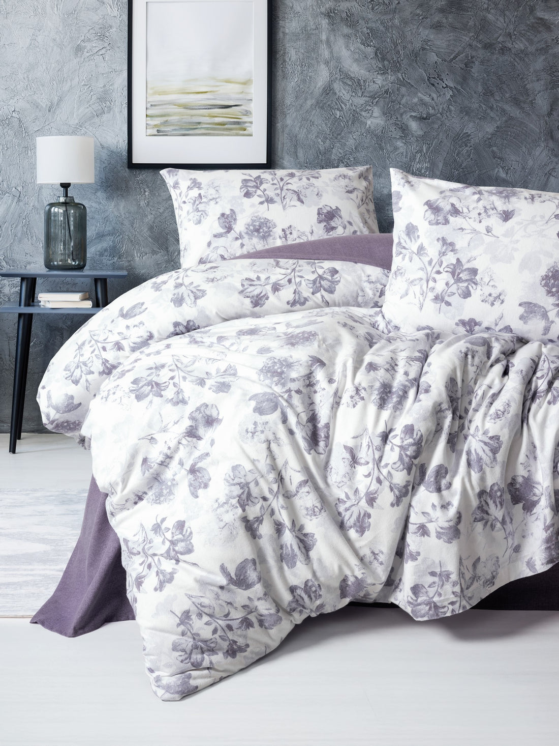 Cotton Box Flanel Çift Kişilik Nevresim Takımı Sadie Mor