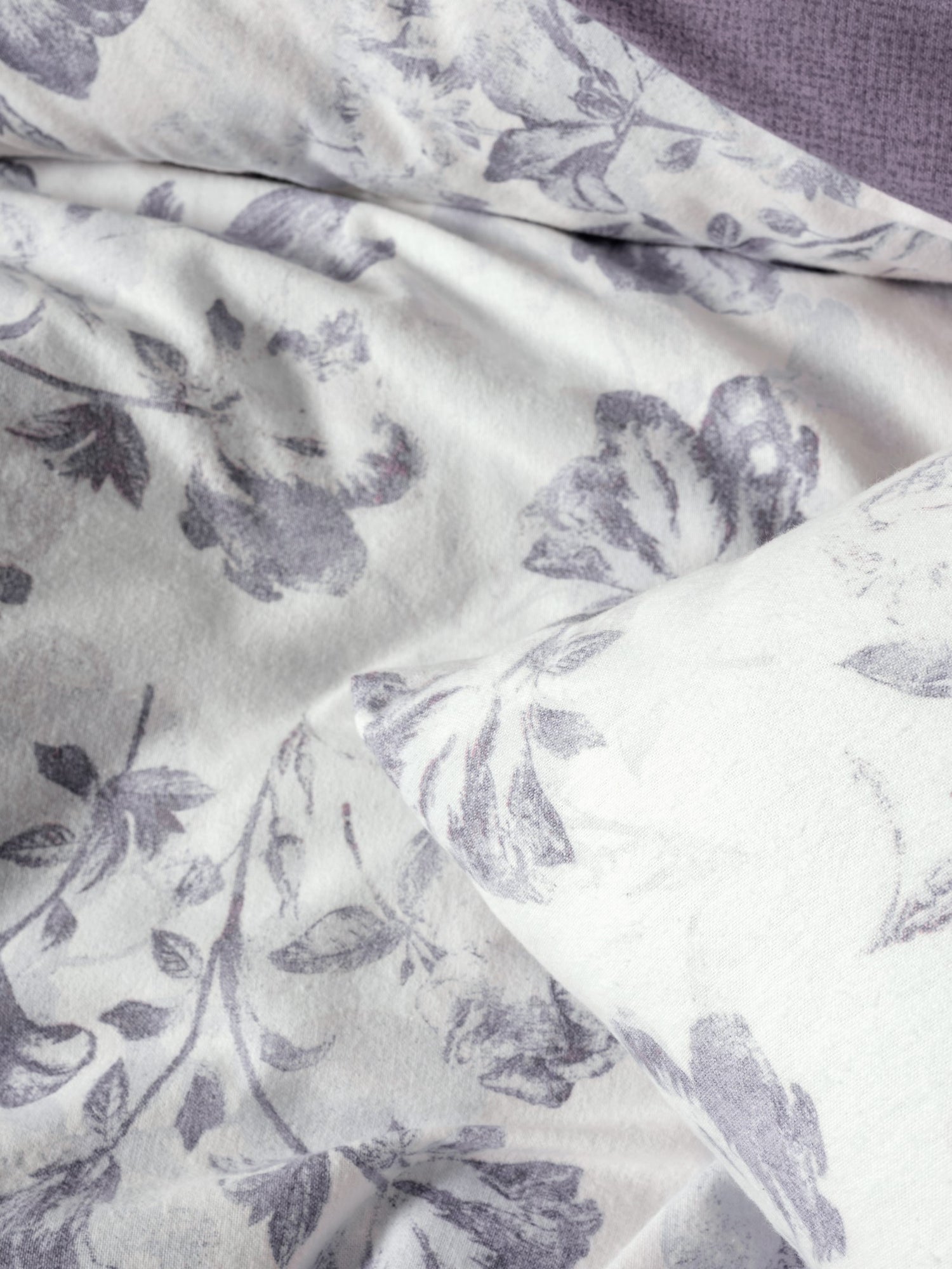 Cotton Box Flanel Çift Kişilik Nevresim Takımı Sadie Mor