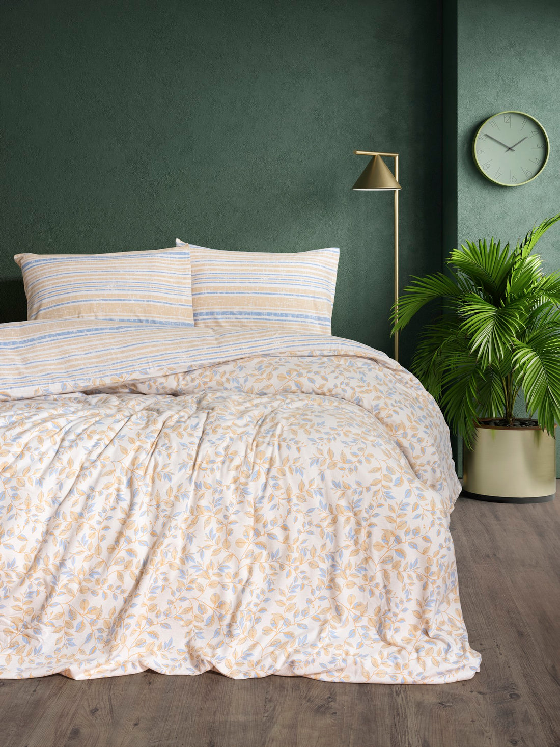 Cotton Box Flanel Tek Kişilik Nevresim Takımı Roof Mavi