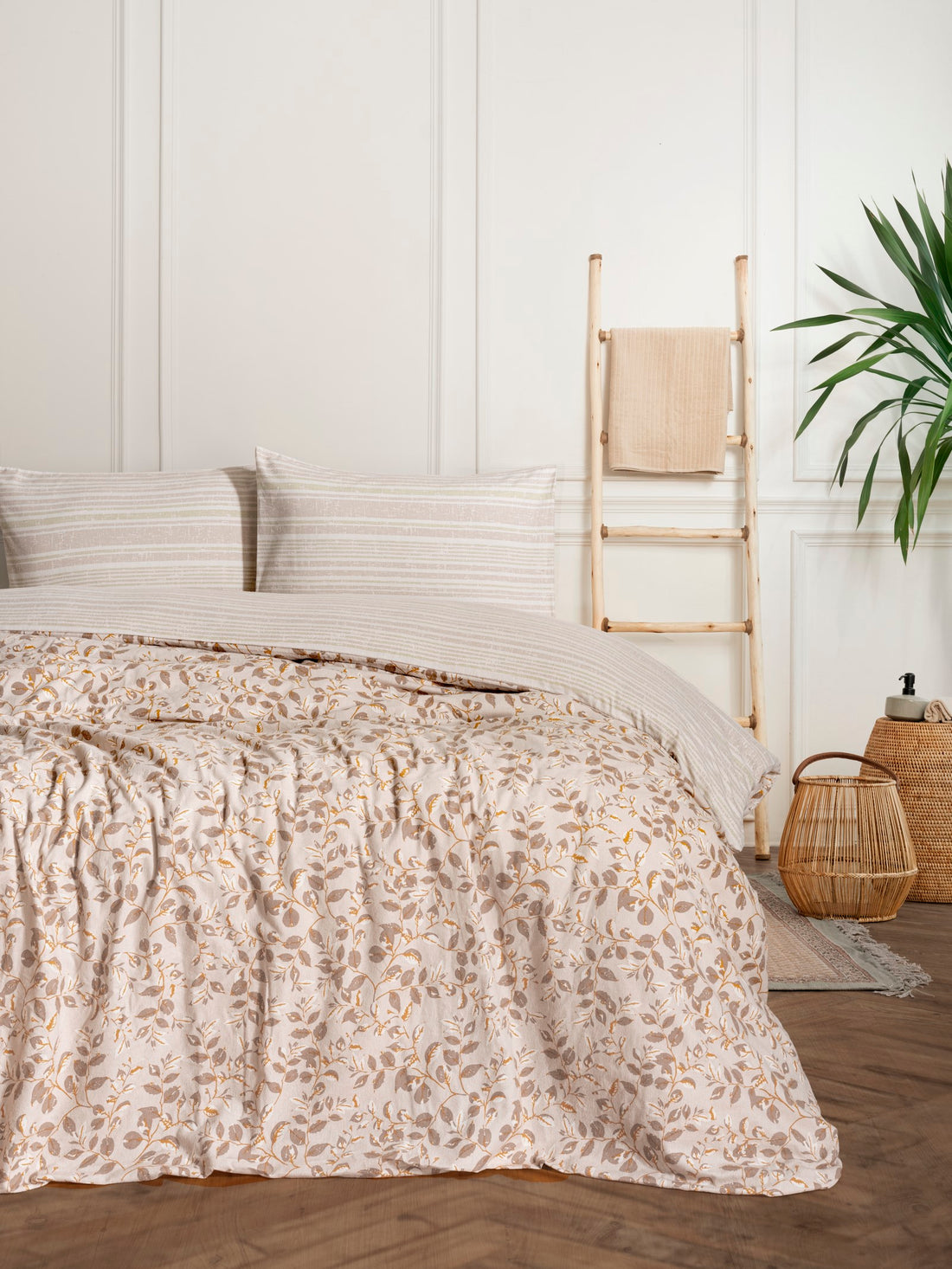 Cotton Box Flanel Tek Kişilik Nevresim Takımı Roof Yeşil