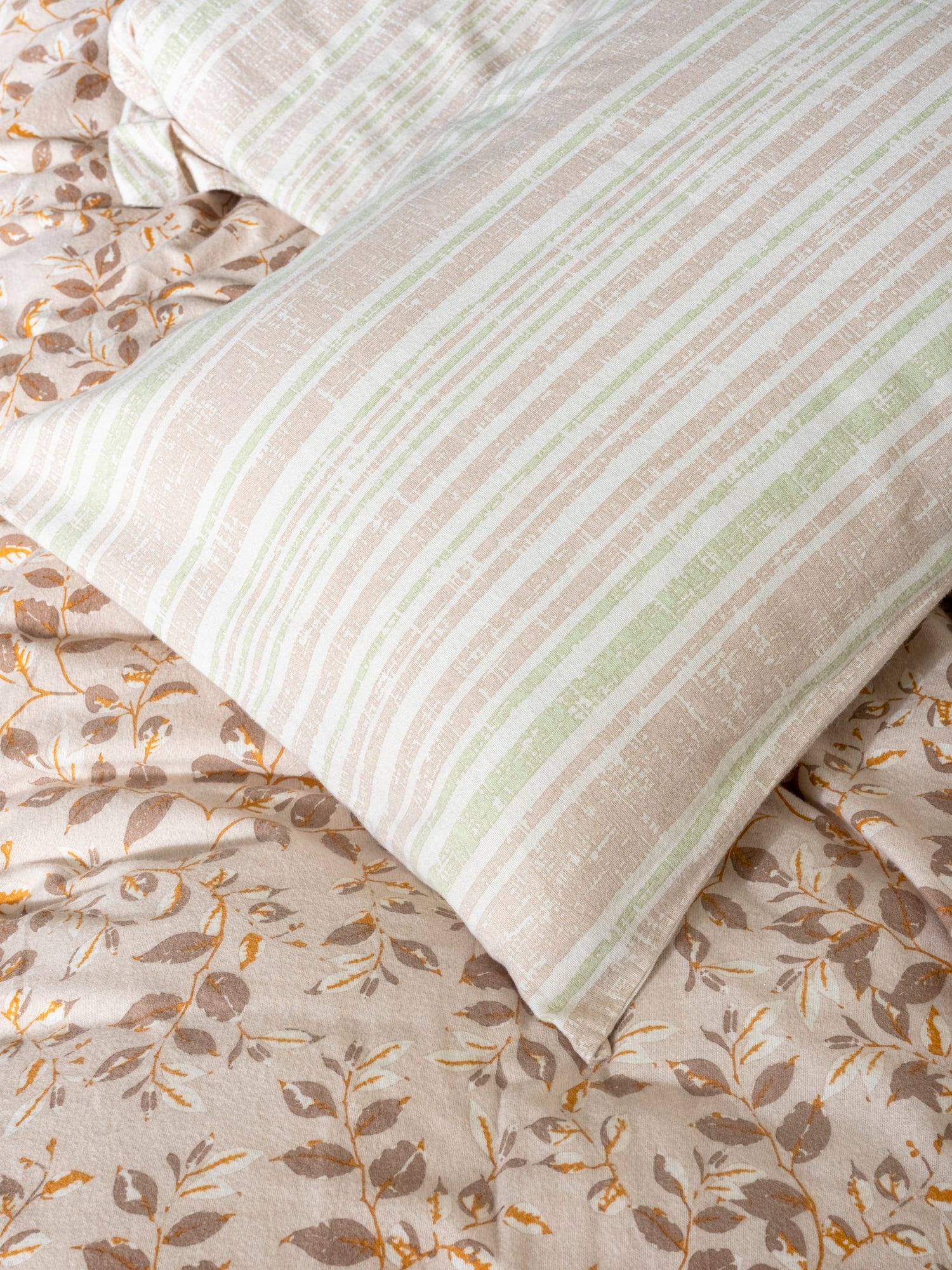 Cotton Box Flanel Tek Kişilik Nevresim Takımı Roof Yeşil