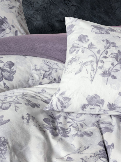 Cotton Box Flanel Tek Kişilik Nevresim Takımı Sadie Mor