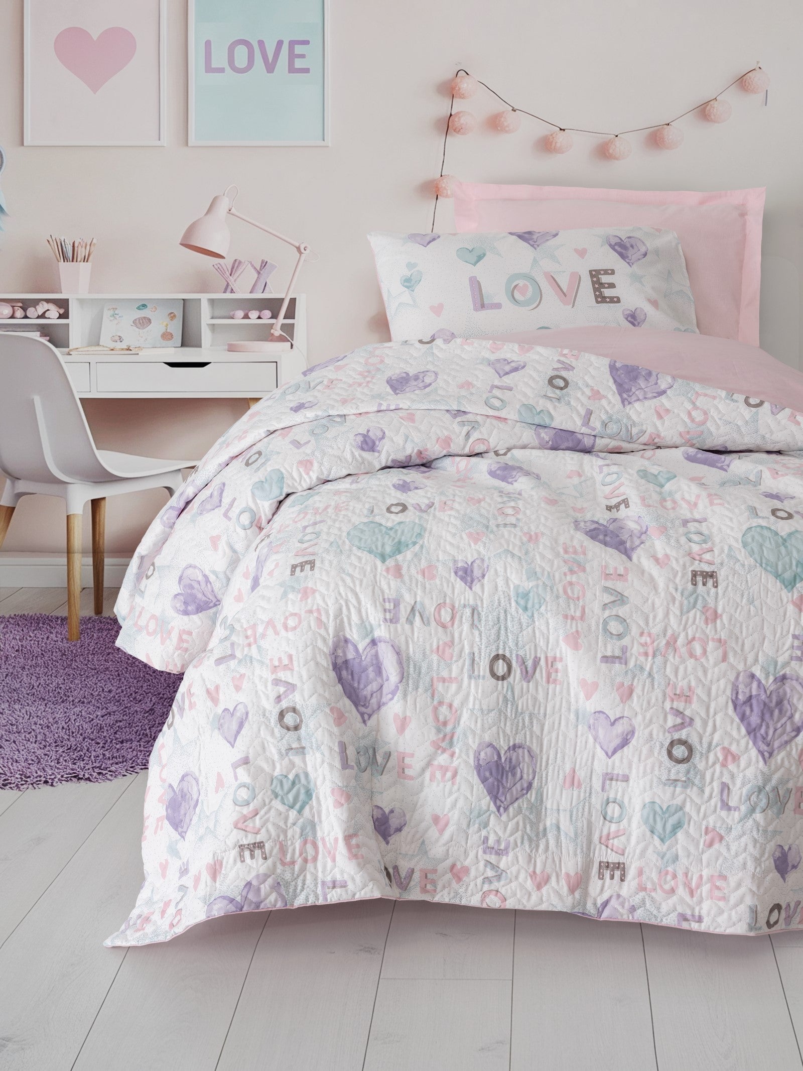 Cotton Box Подростковая комната Односпальный полный комплект Lovella Pink