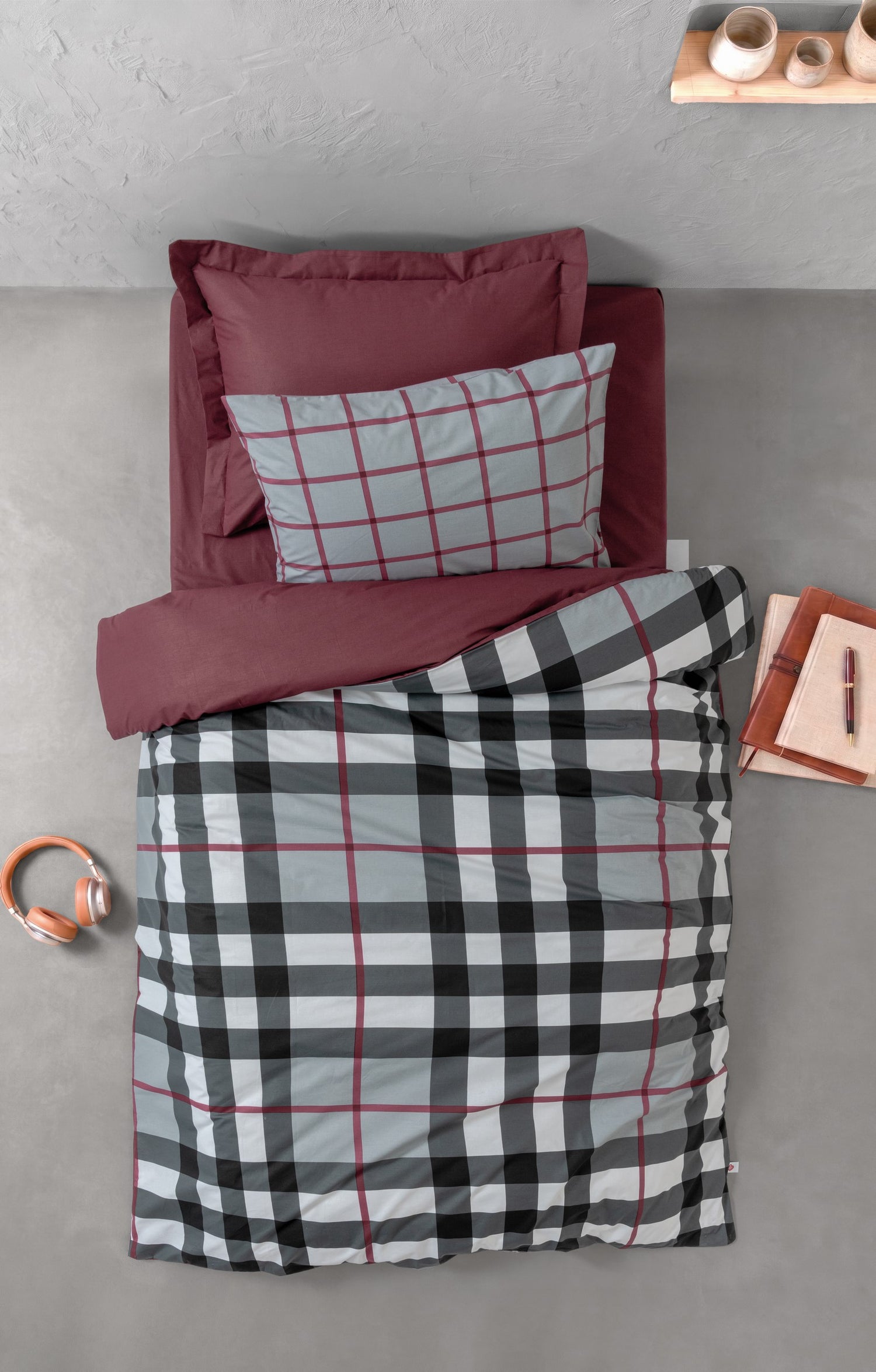 Cotton Box Genç Odası Tek Kişilik Nevresim Takımı Brave Bordo