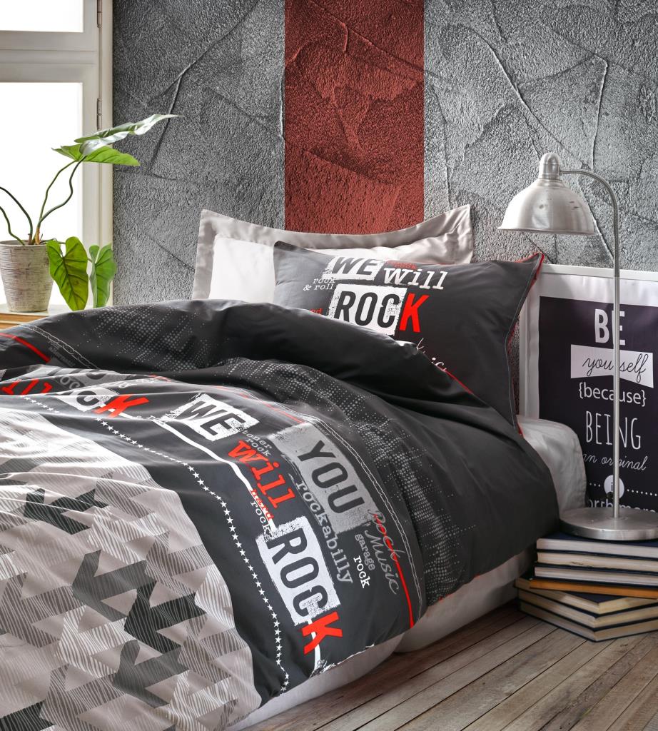 Cotton Box Young Room Single Duvet Cover Set Rock Red