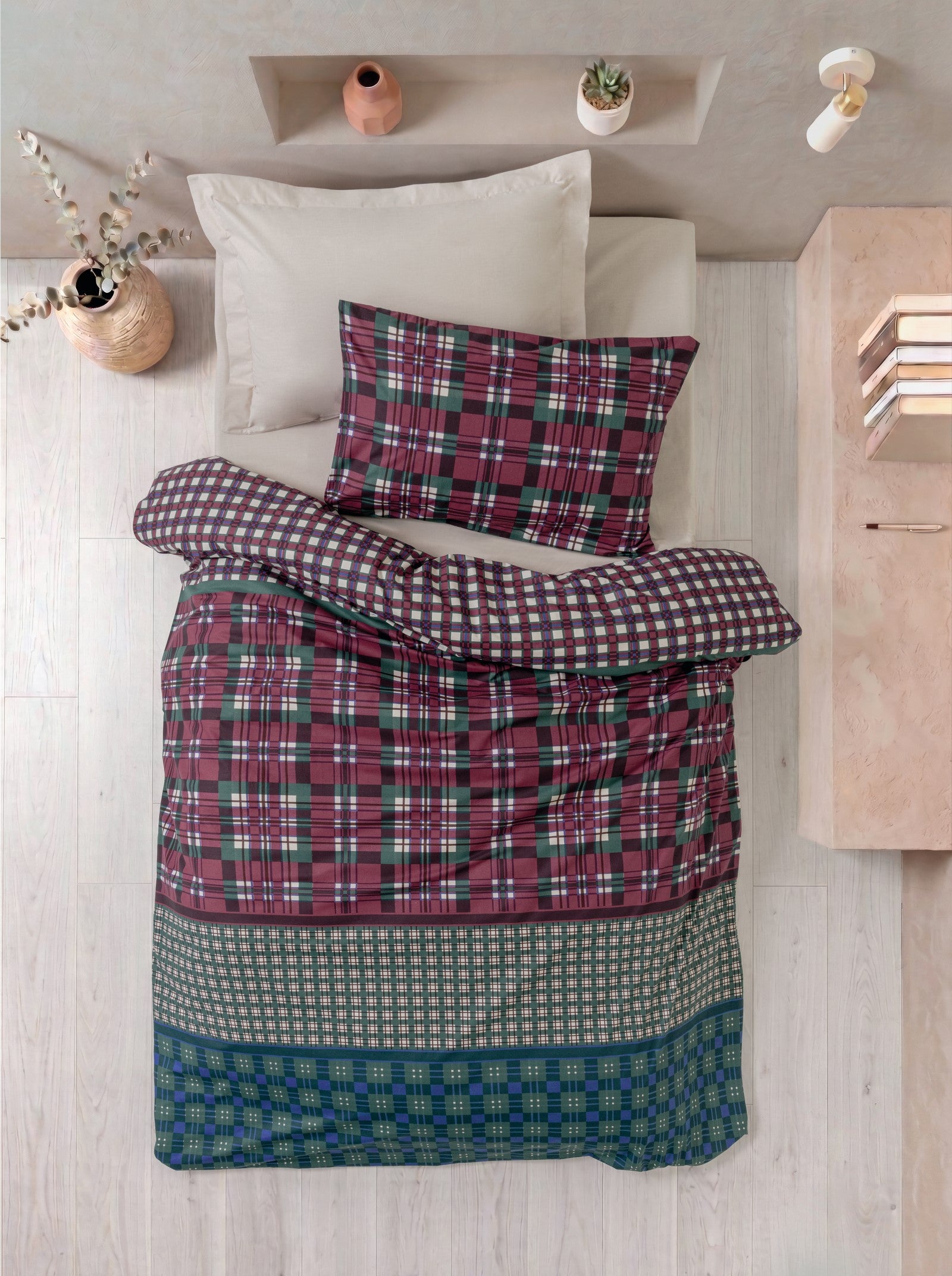 Cotton Box Genç Odası Tek Kişilik Nevresim Takımı Varsity Bej