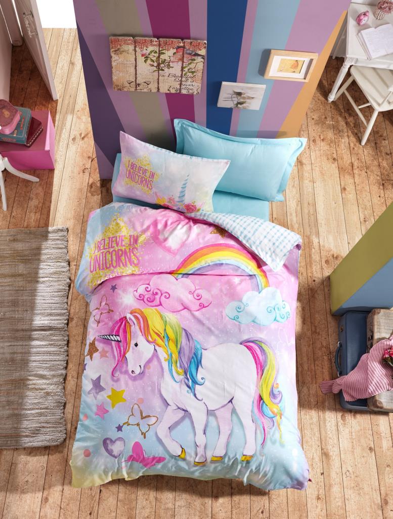 Cotton Box Junior Ranforce Single Duvet Cover Set Dream Mint
