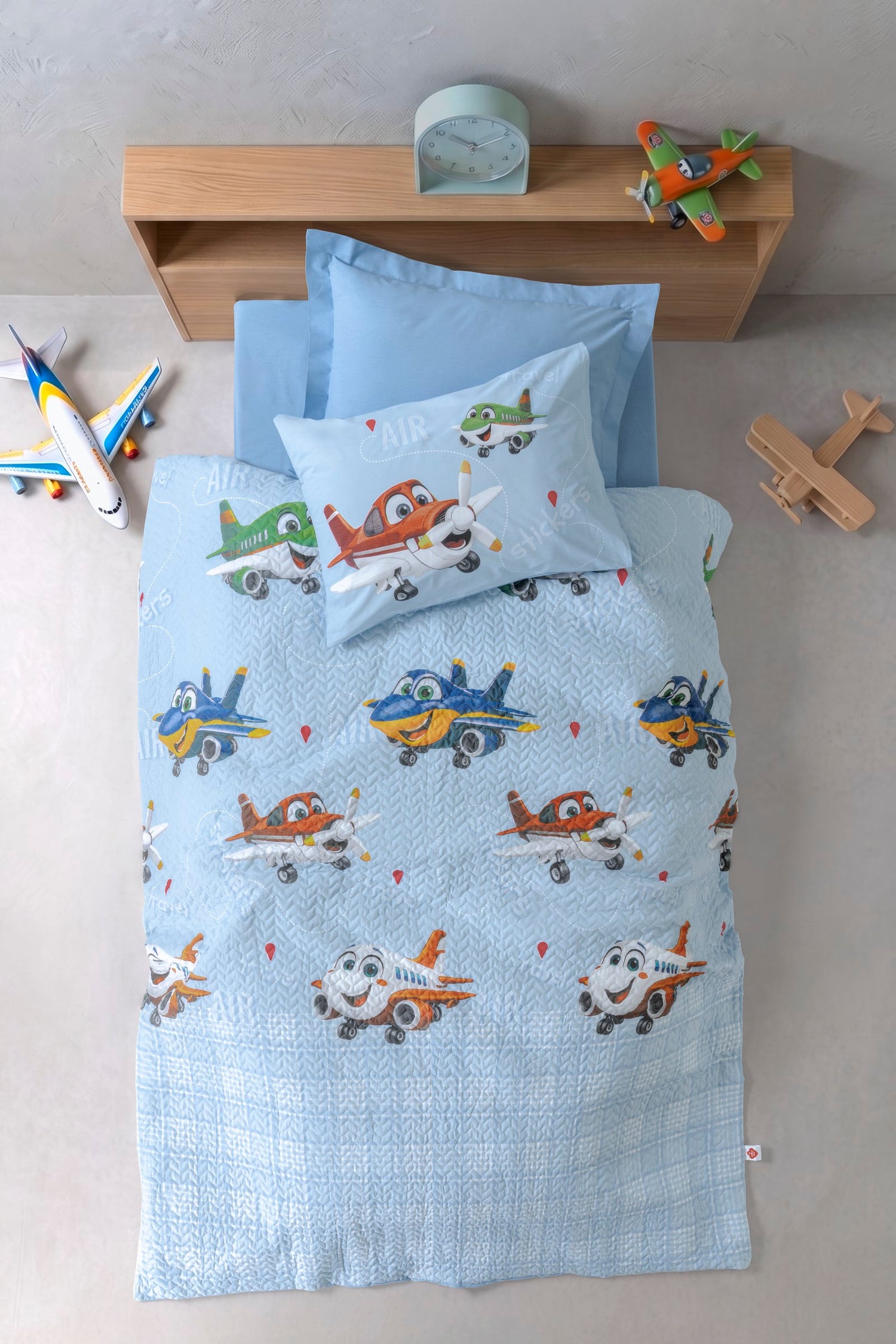 Cotton Box Junior Tek Kişilik Lastikli Çarşaflı Complete Set Jetty İndigo