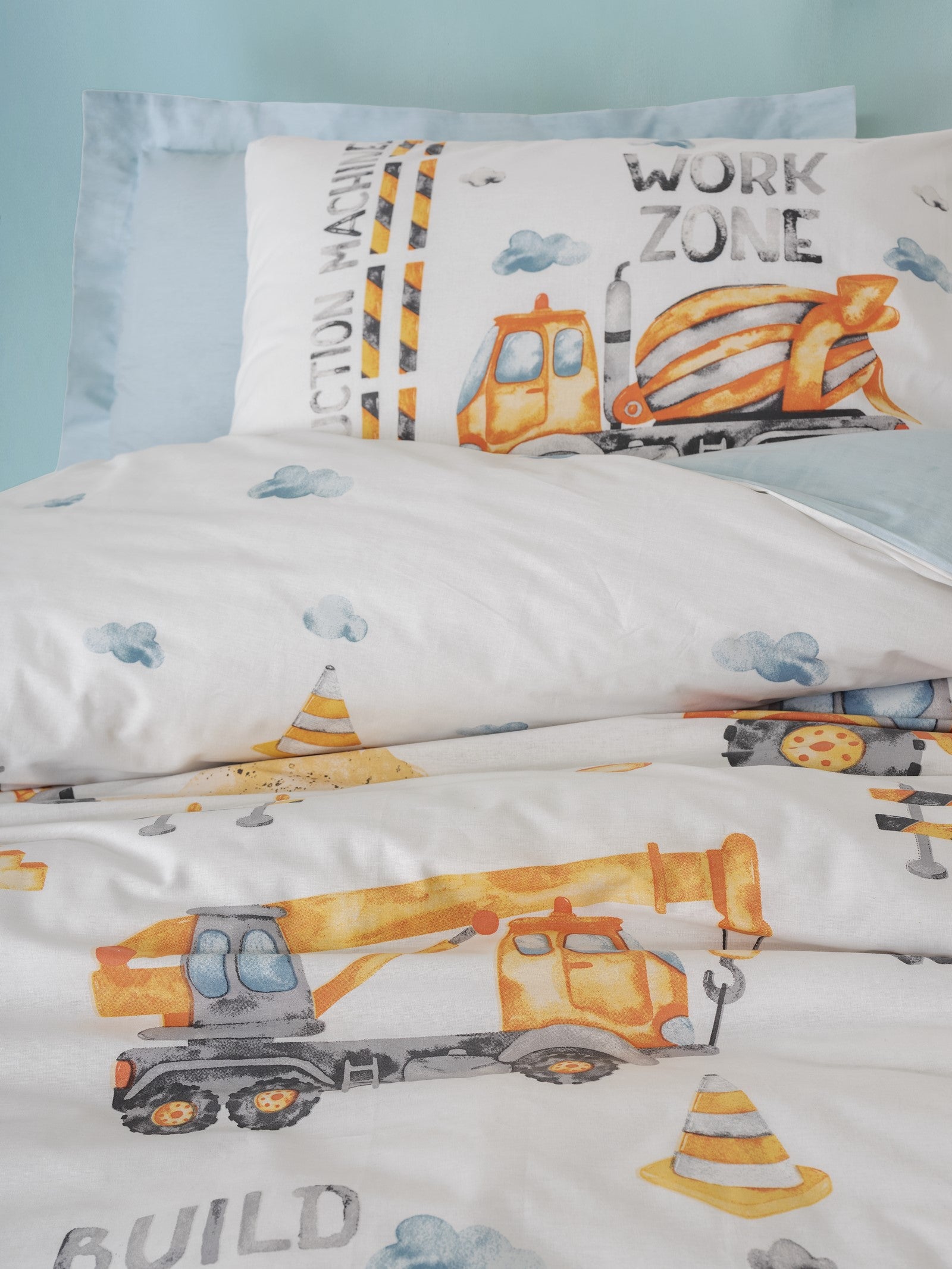 Cotton Box Junior Комплект постельного белья с натяжной простыней для односпальной кровати Buildo Синий