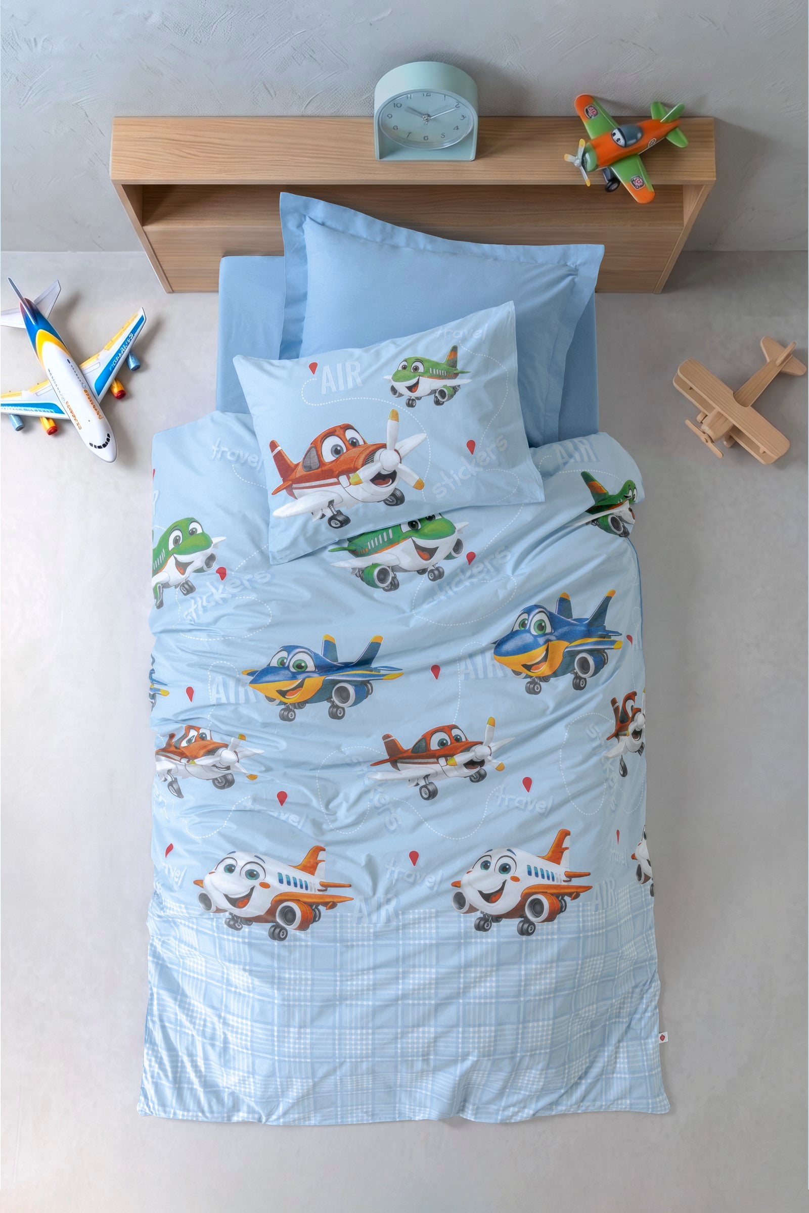 Cotton Box Junior Tek Kişilik Lastikli Çarşaflı Nevresim Takımı Jetty İndigo