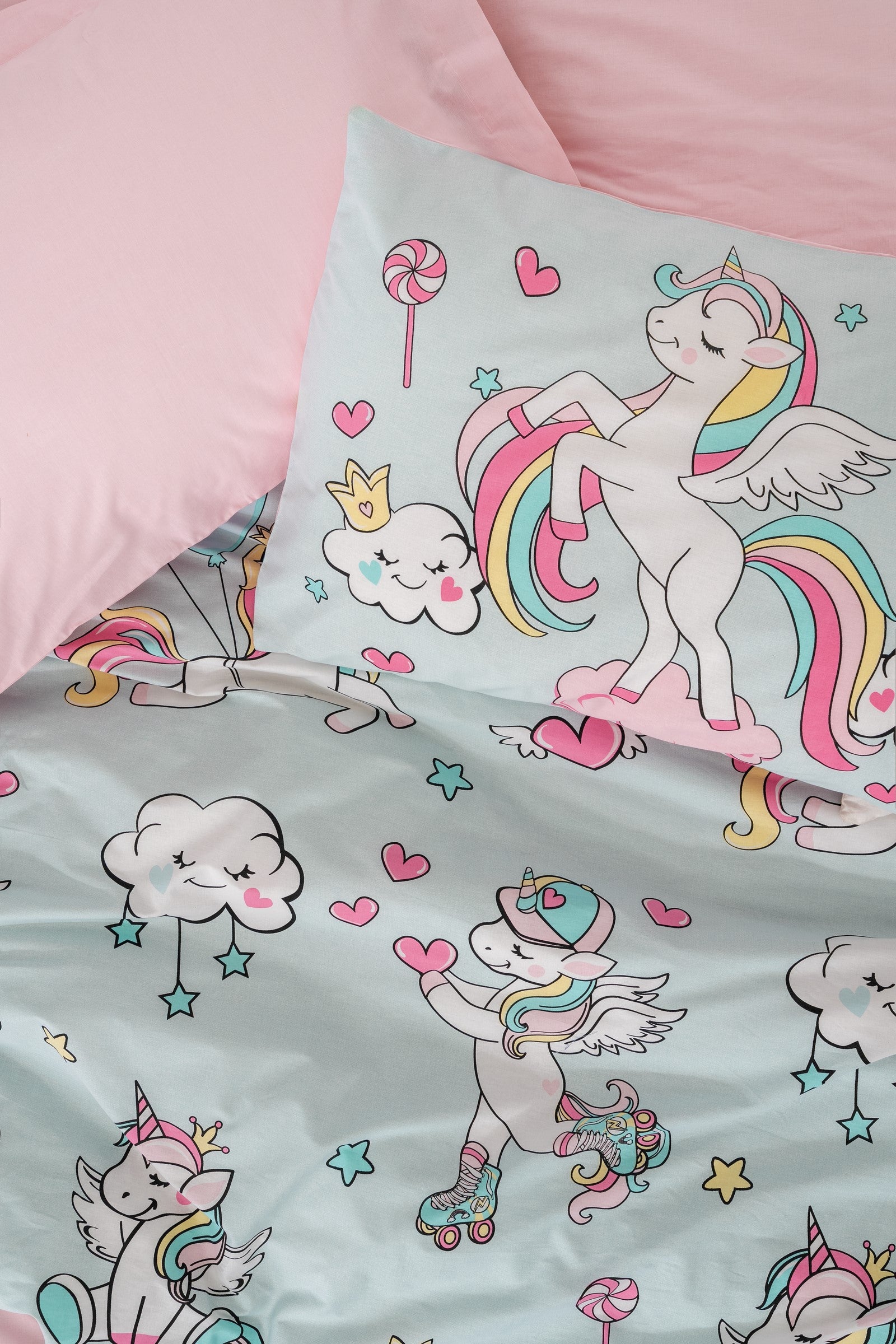 Cotton Box Junior Single Duvet Cover Set with Fitted Sheet Twinka Pink