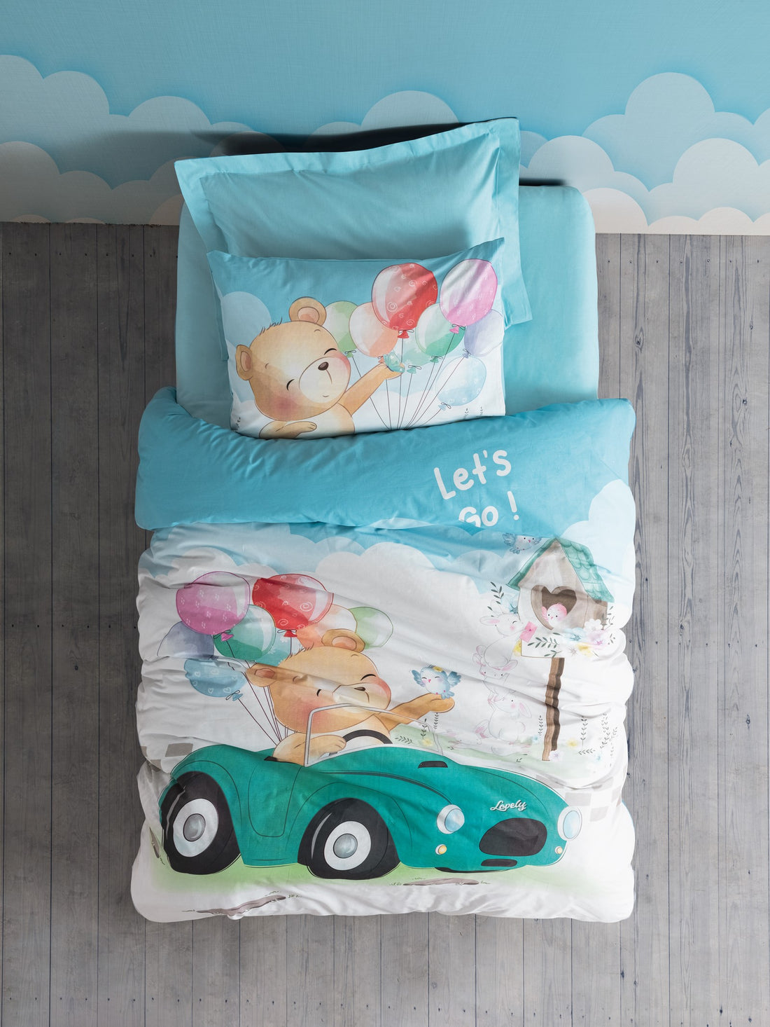 Cotton Box Junior Single Duvet Cover Set Buddy Blue