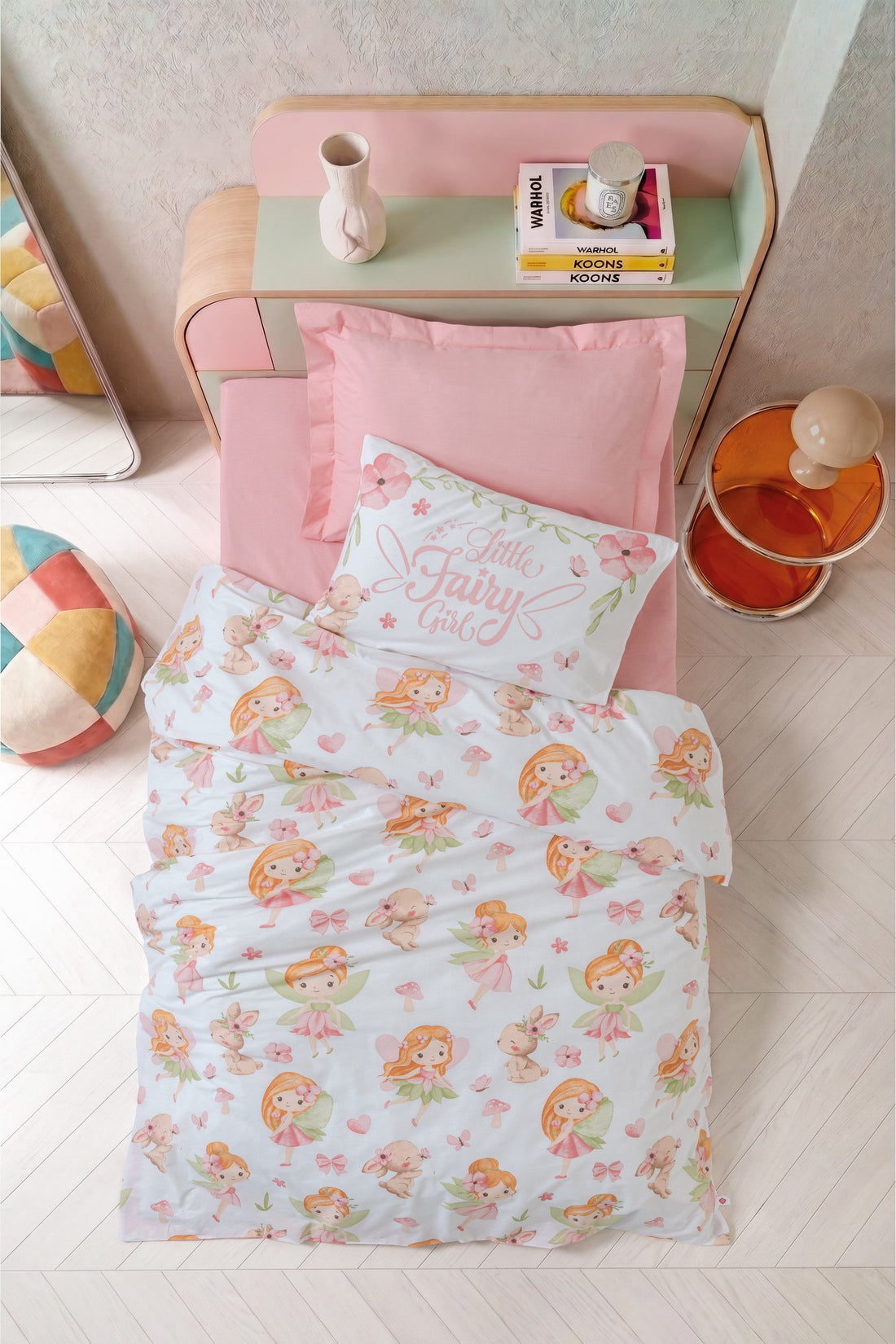 Cotton Box Junior Tek Kişilik Nevresim Takımı Pixie Pudra