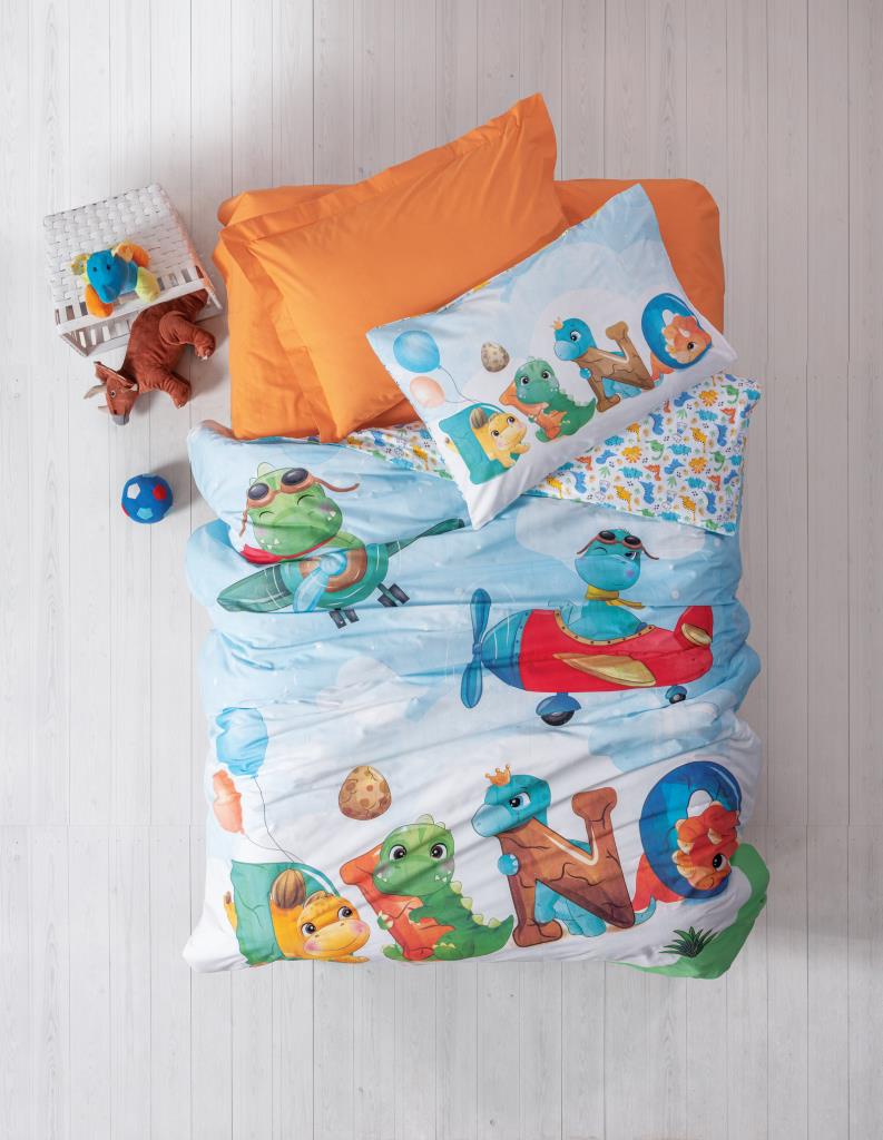 Cotton Box Junior Single Duvet Cover Set Roar Orange