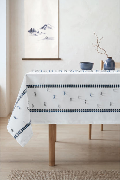 Cotton Box Lalin Masa Örtüsü Azzurro Lacivert 160x240
